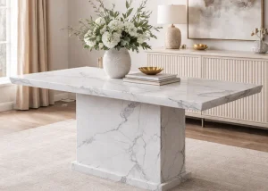 MB White Marble 1.5m Dining Table
