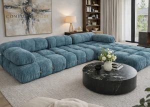 Milan Blue Compression Sofa