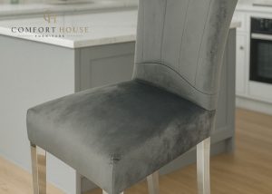 Alice Dark Grey Chair (Chrome Legs)