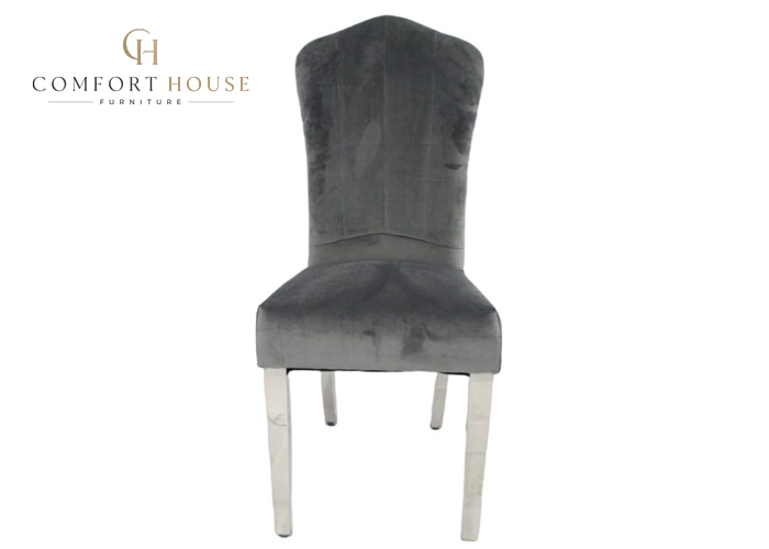 Alice Dark Grey Chair (Chrome Legs) - Image 3