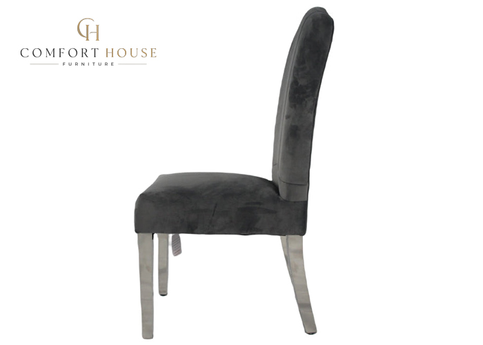 Alice Dark Grey Chair (Chrome Legs) - Image 4