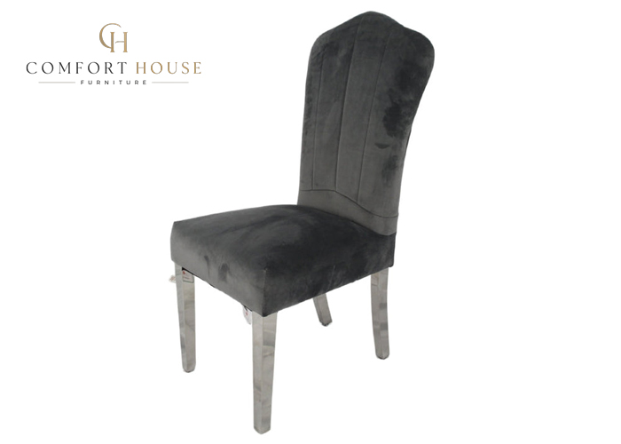 Alice Dark Grey Chair (Chrome Legs) - Image 5