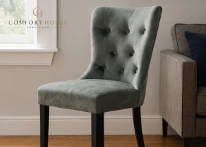 Bentley Dark Grey Chair (Black Legs)