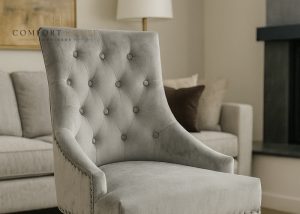 Cheshire Dark Grey Chair (Black Ring Knocker/Black Legs)