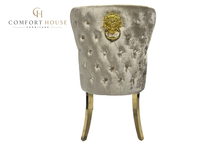 G-Lewis Mink Chair (Lion Knocker/Gold Legs) - Image 2