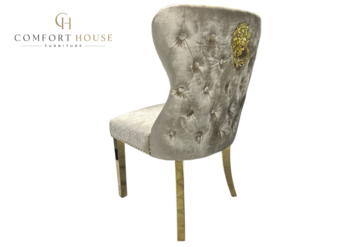 G-Lewis Mink Chair (Lion Knocker/Gold Legs) - Image 3