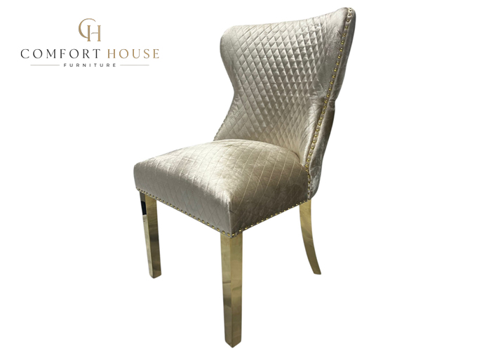 G-Lewis Mink Chair (Lion Knocker/Gold Legs) - Image 4