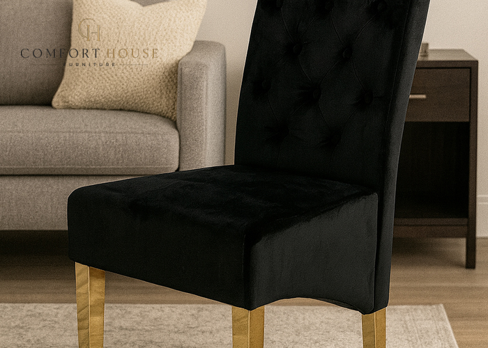 G-Lucy Black Chair (Ring Knocker/Gold Legs)