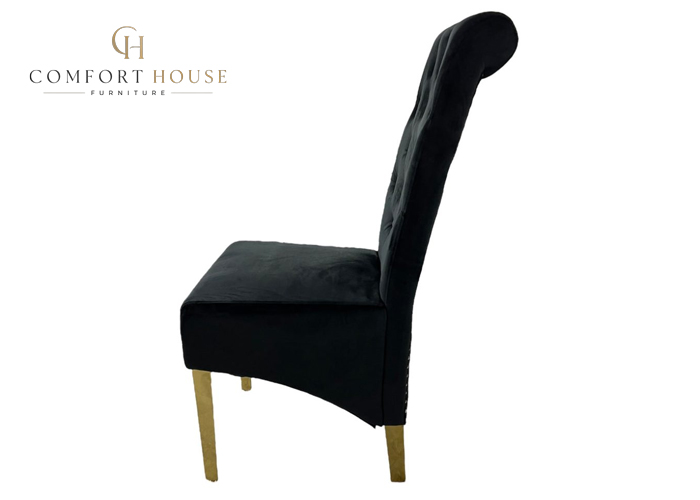 G-Lucy Black Chair (Ring Knocker/Gold Legs) - Image 3