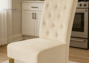 G-Lucy Cream Chair (Ring Knocker/Gold Legs)