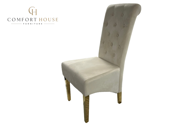 G-Lucy Cream Chair (Ring Knocker/Gold Legs) - Image 4