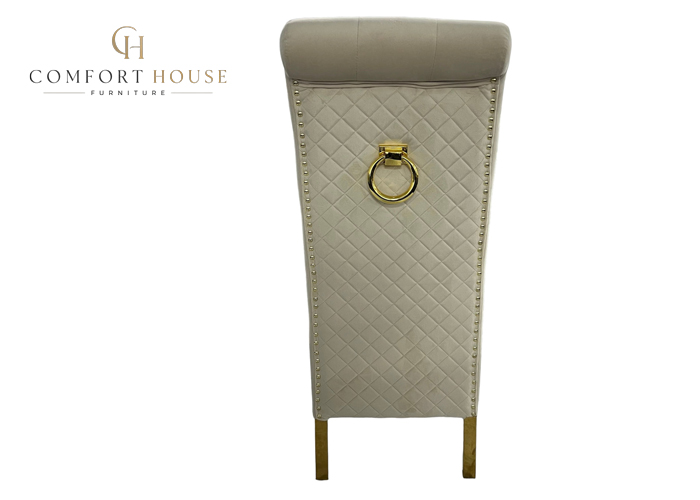 G-Lucy Cream Chair (Ring Knocker/Gold Legs) - Image 5