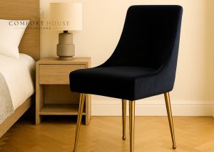 G-Milan Black Chair (Gold Legs)