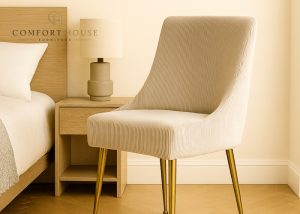 G-Milan Ivory Chair (Gold Legs)