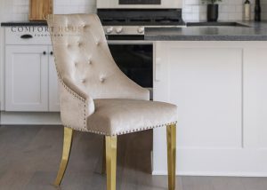 G-Roma Mink Chair (Lion Knocker/Gold Legs)