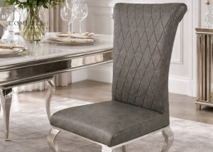 London PU Dark Grey Chair (Chrome Legs)