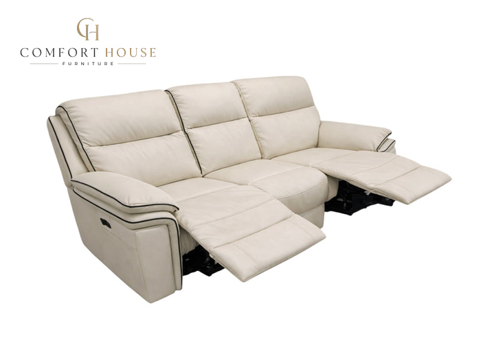 Montana Ivory 3 Seat Recliner Sofa - Image 2