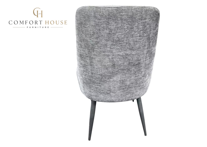 Palma Mix Grey Fabric Chair (Black Legs) - Image 2