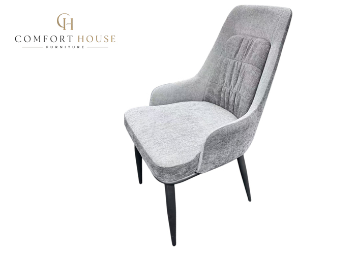 Palma Mix Grey Fabric Chair (Black Legs) - Image 3