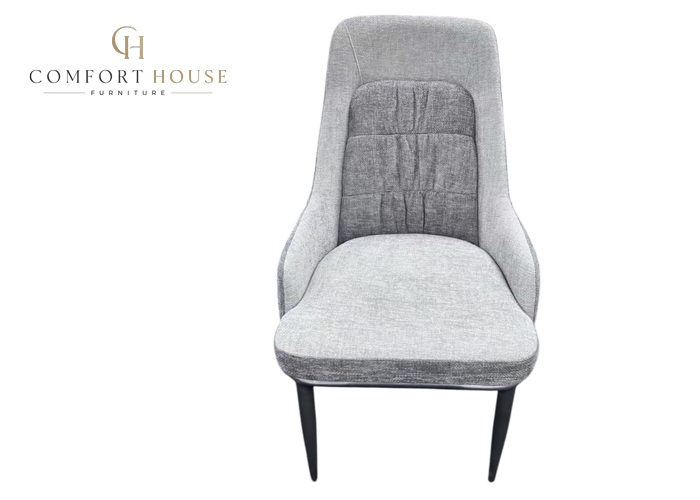 Palma Mix Grey Fabric Chair (Black Legs) - Image 4