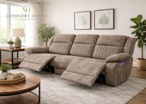 Rose Brown 3 Seater E-Recliner Sofa