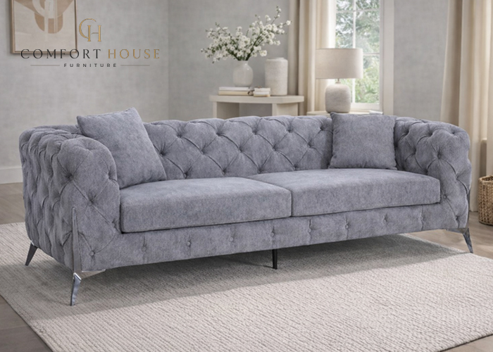 Paris Grey 3 Seater Sofa